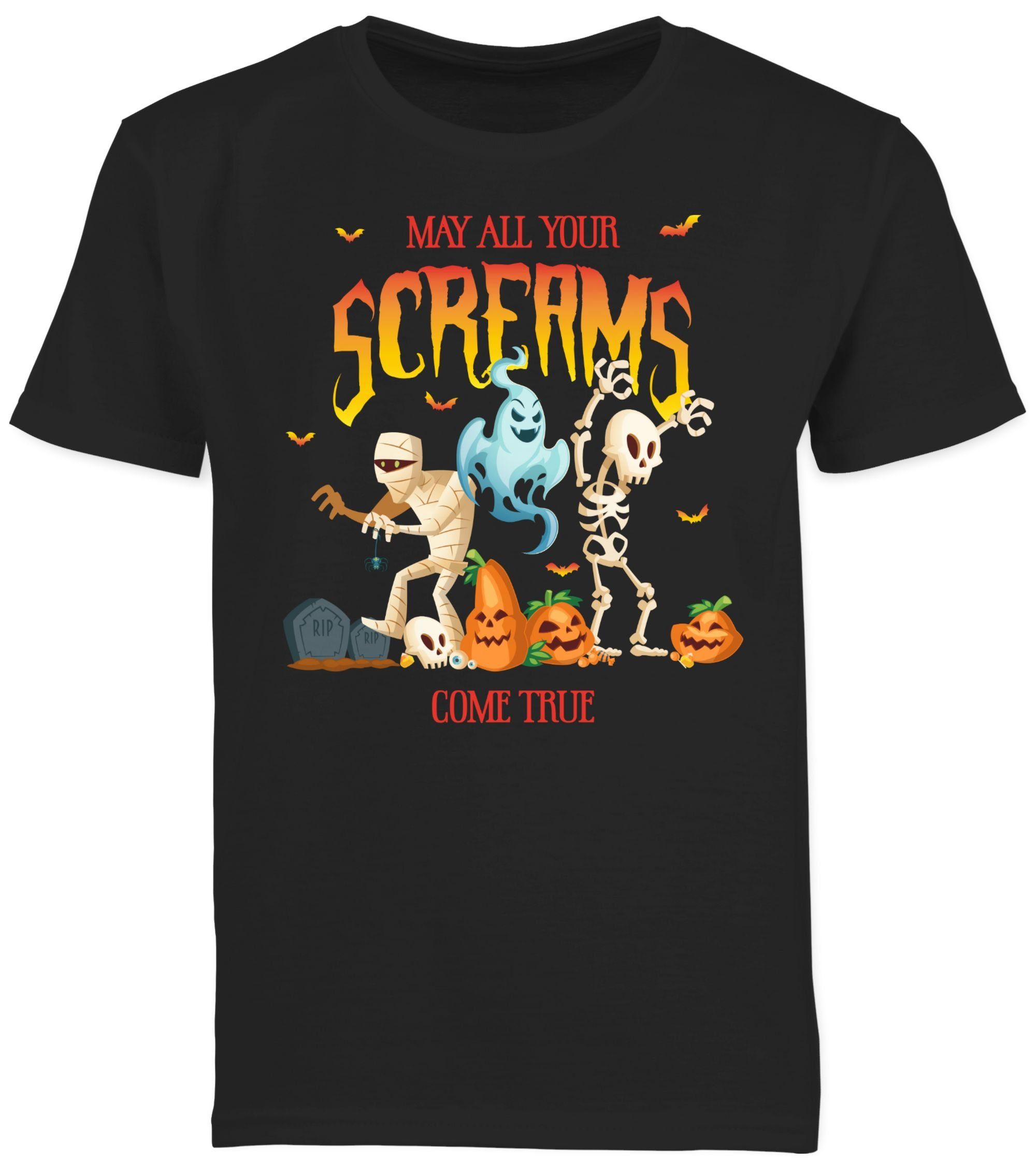Kostüme Gespenst Shirtracer Schwarz für T-Shirt Skelett Halloween Geist Kinder Zombie 01 Jungs