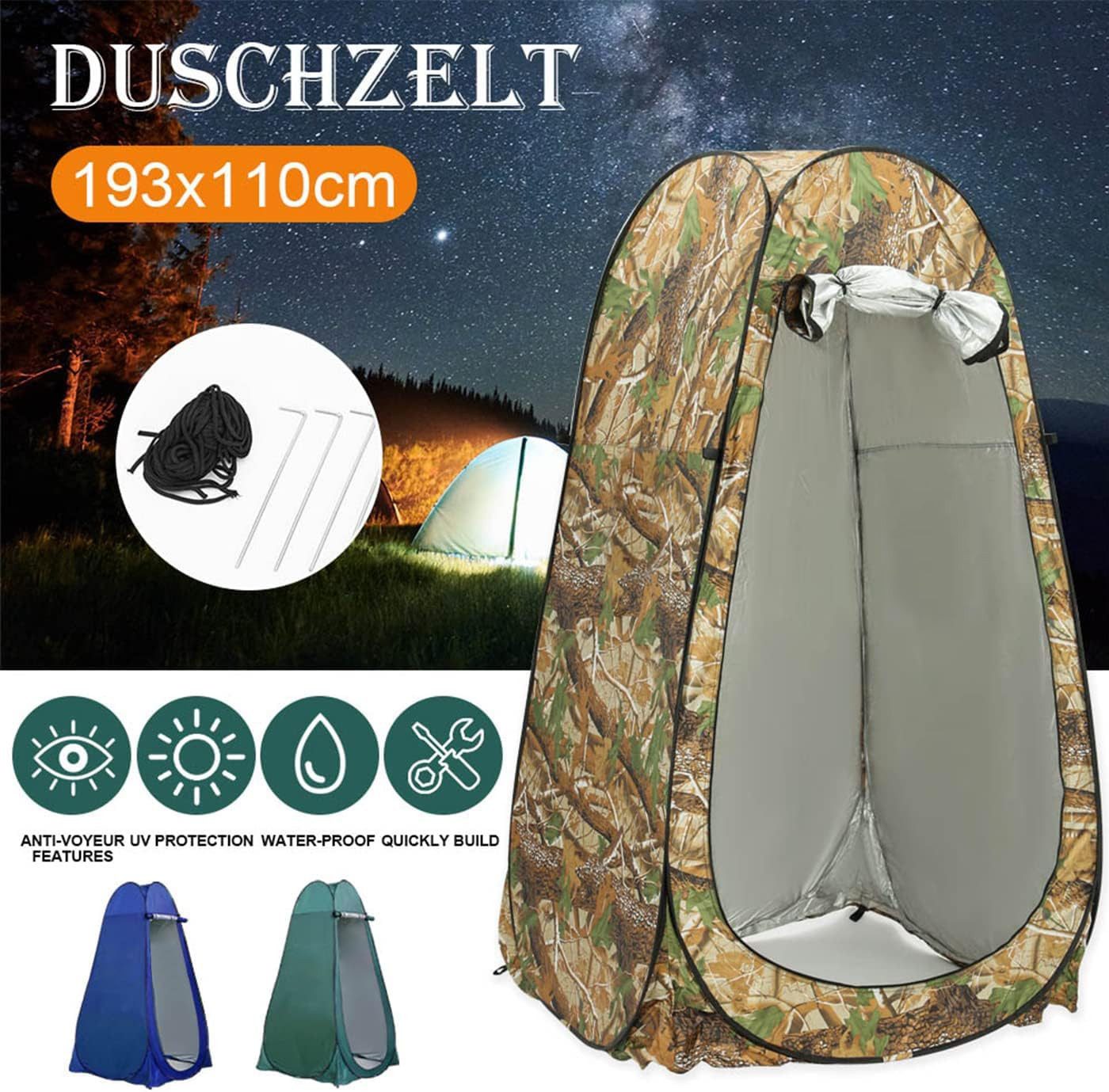 Youyijia Wurfzelt 190cm Pop up Toilettenzelt Wurfzelte Duschzelt für Outdoor Camping