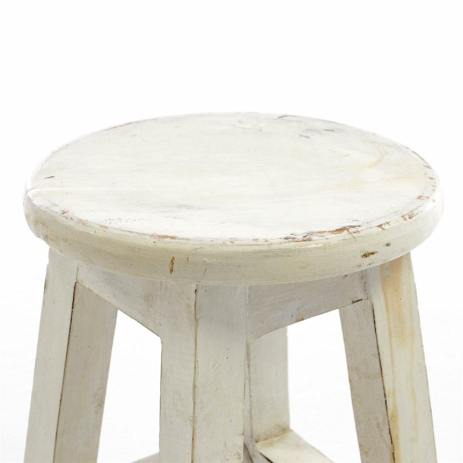 VCM Gartenstuhl Vintage Hocker weiß