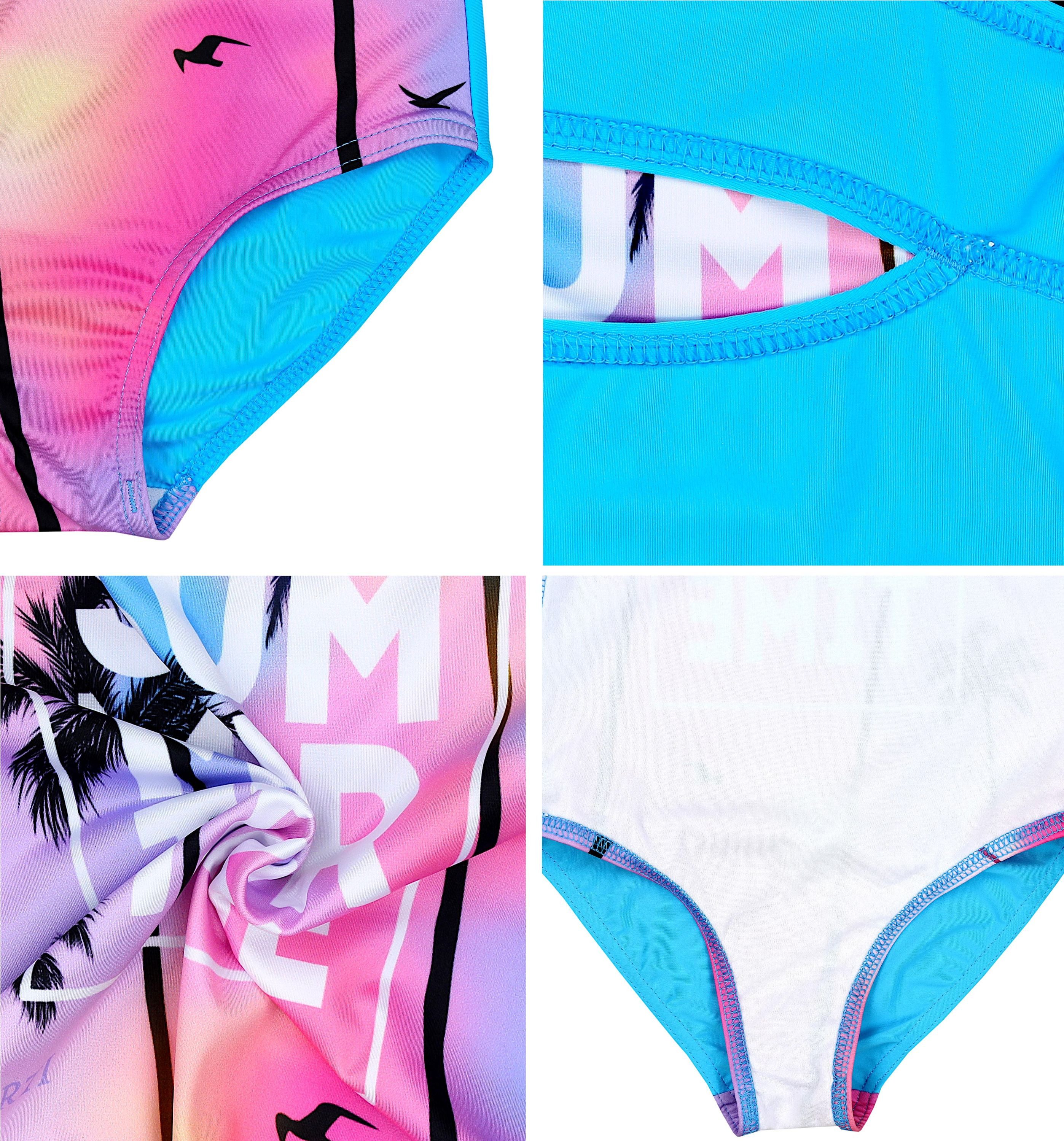 Aquarti Badeanzug Aquarti Mädchen Badeanzug mit Ringerrücken Print