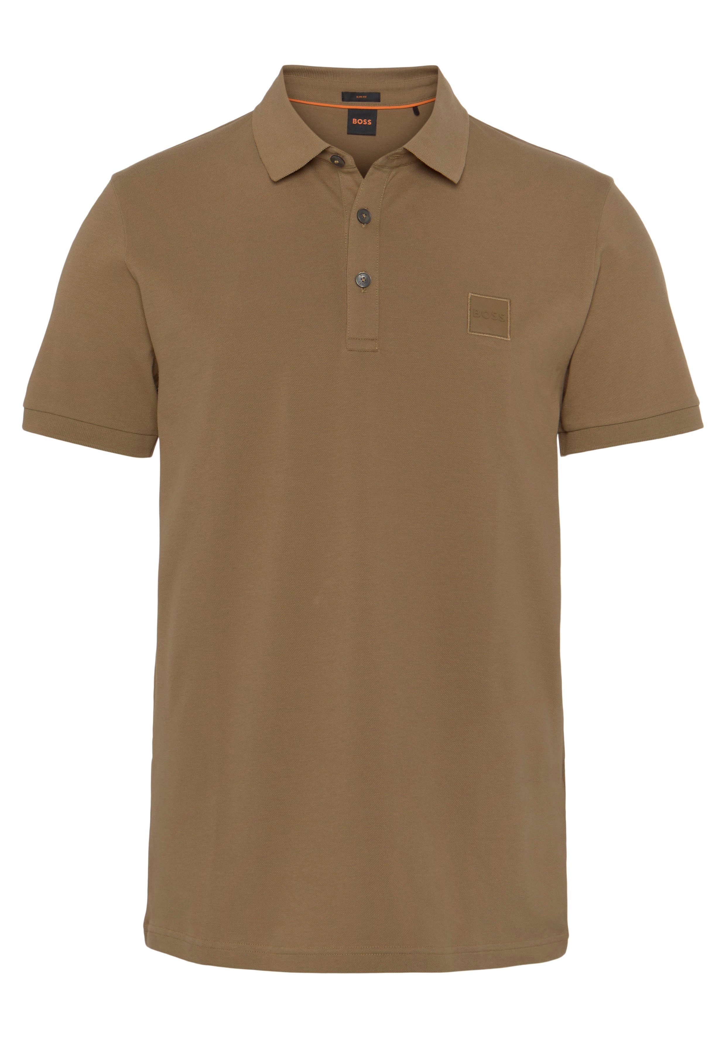 Logo-Patch Open_Beige BOSS BOSS mit dezentem ORANGE Poloshirt von Passenger