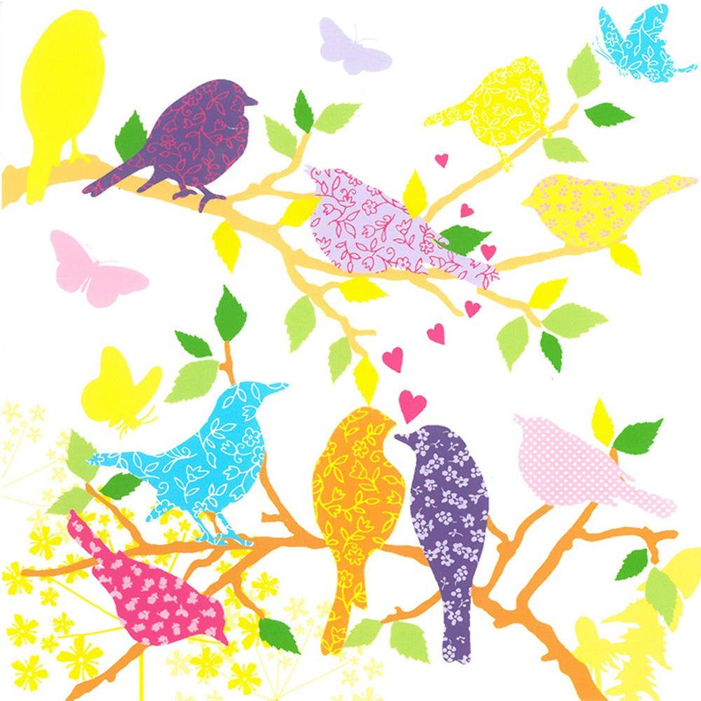 PPD Papierserviette Birds In Love 20 Stück 33 cm