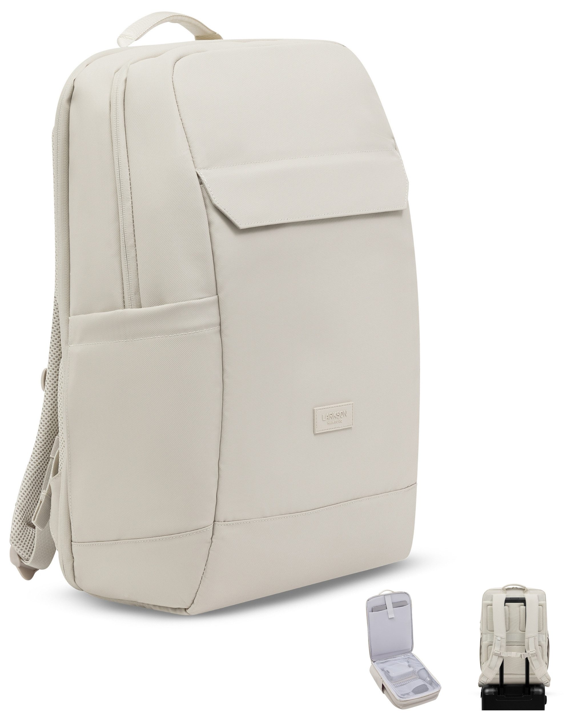 LARKSON Rucksack Bjarne Business Rucksack für Herren, Kleines Handgepäck für Geschäftsreisen, 17 Zoll Laptopfach