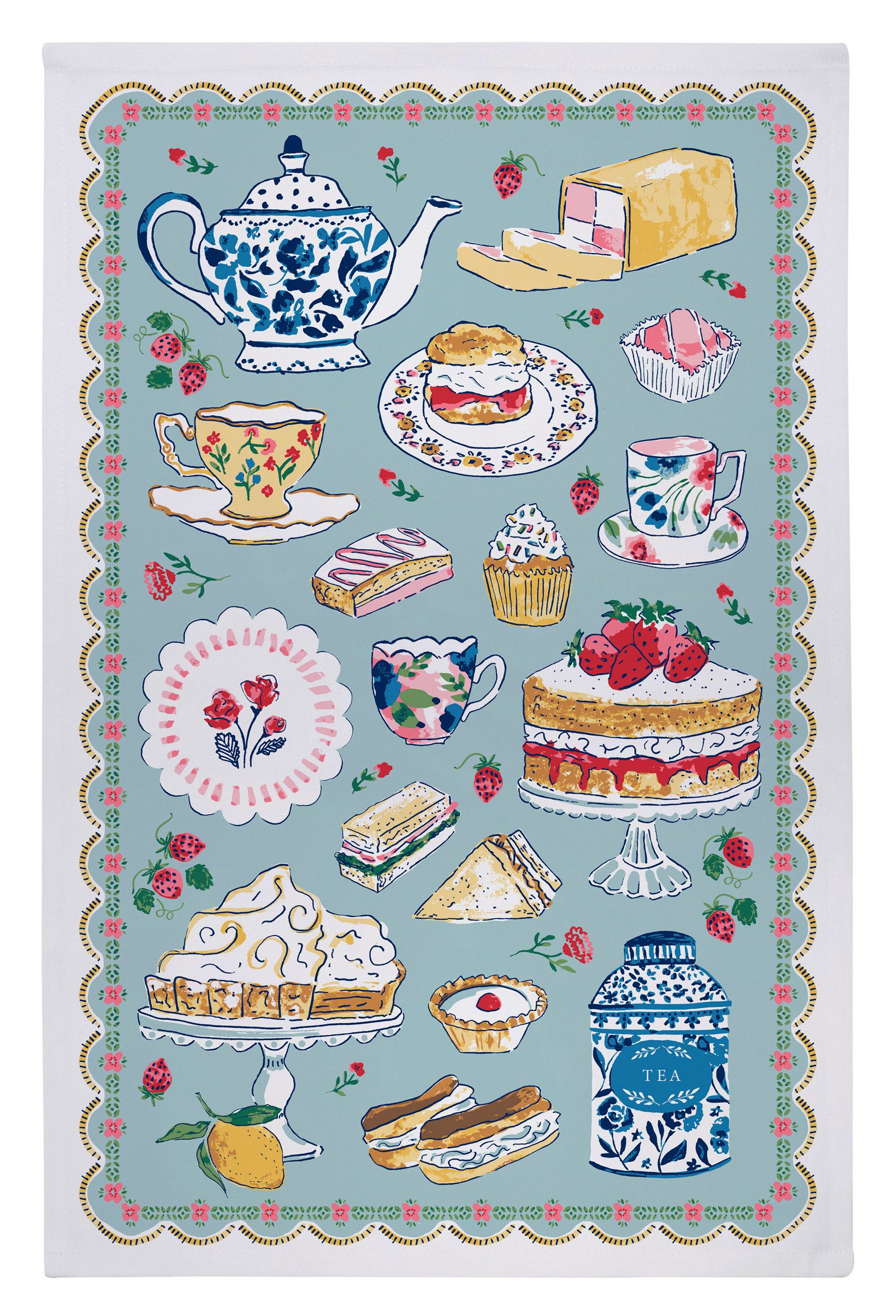 Ulster Weavers Geschirrtuch Afternoon Tea, (Set, 1-tlg., 1-teilig), 100% Baumwolle 48x74cm Blumen Küchentuch