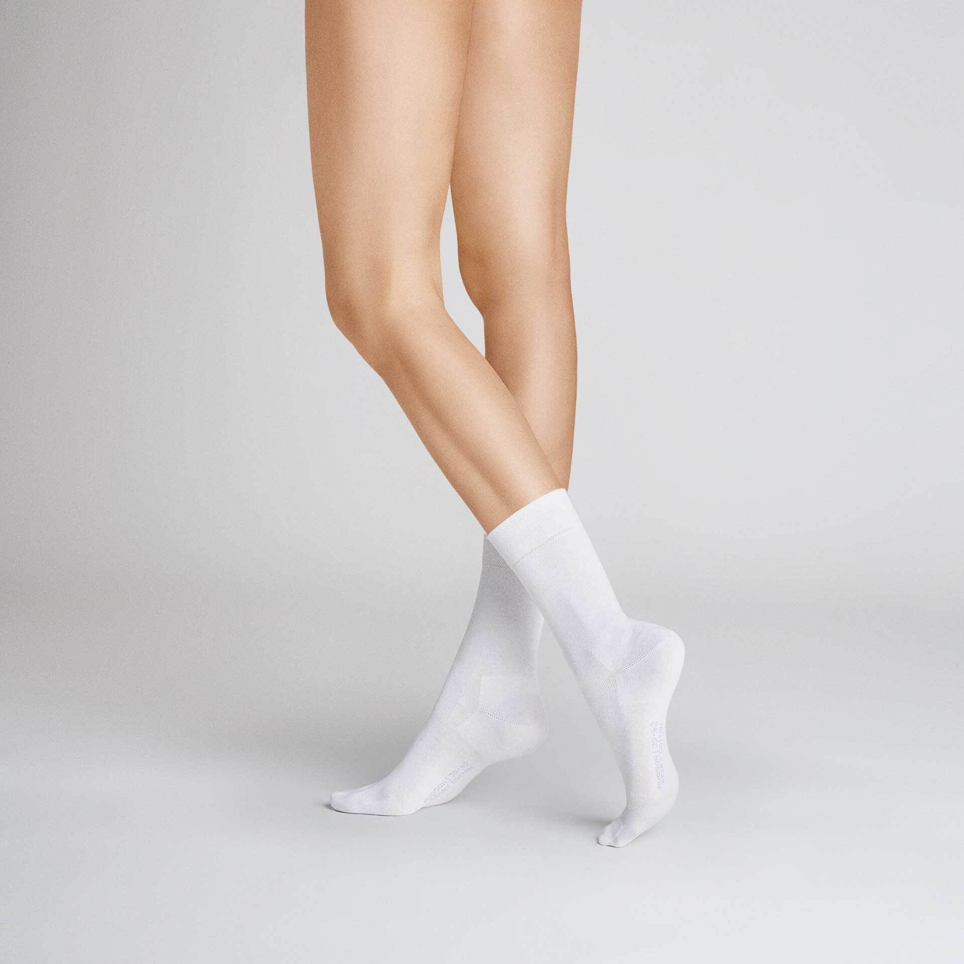 0008 Socken 97% Baumwolle aus RELAX White Hudson (1-Paar) Basicsocken COTTON