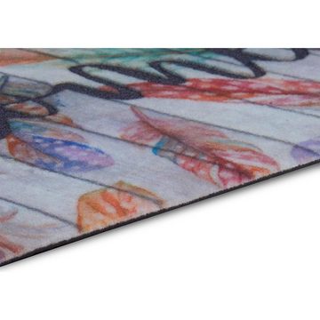 Fußmatte Teppich Boss Bedruckte Fußmatte beflockt D Optik weiß bunt, Teppich Boss, rechteckig, Höhe: 6 mm