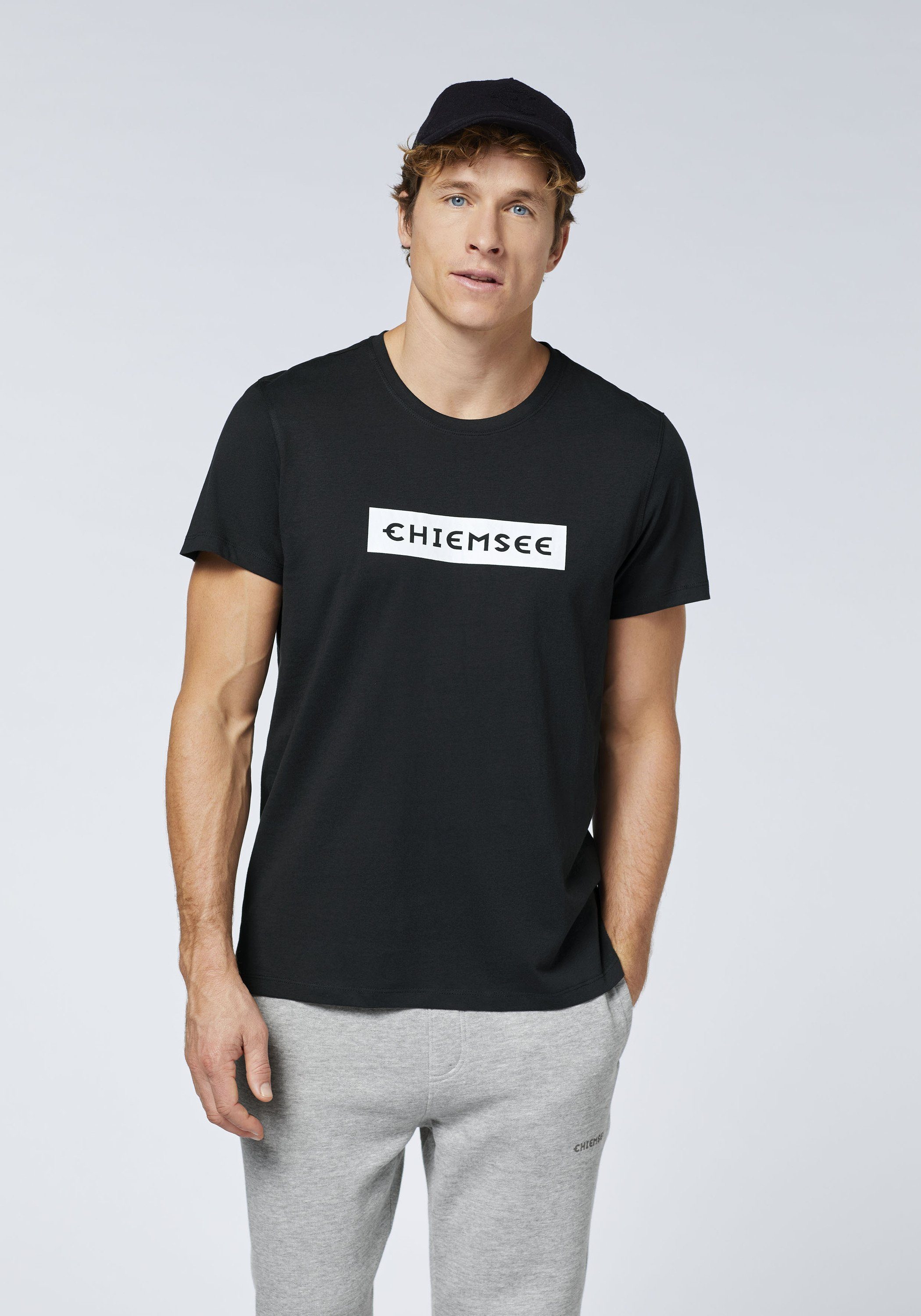 19-3911 Beauty Label-Schriftzug 1 Black Print-Shirt Chiemsee mit T-Shirt