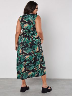 Apricot Maxikleid Palm Leaf Front Knot Maxi Dress, im Knotenlook, mit Blumendruck