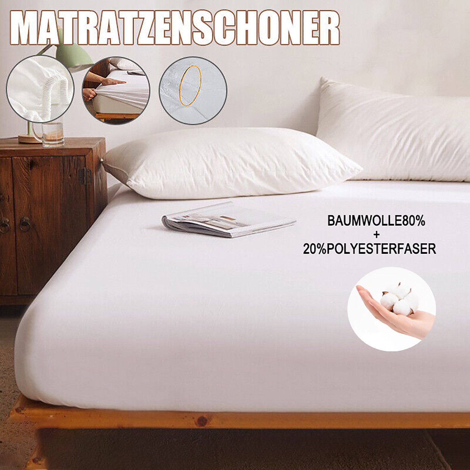 Matratzenschoner Matratzenschutzbezug mit 160 x 200 cm Rundumgummizug wasse günstig online kaufen