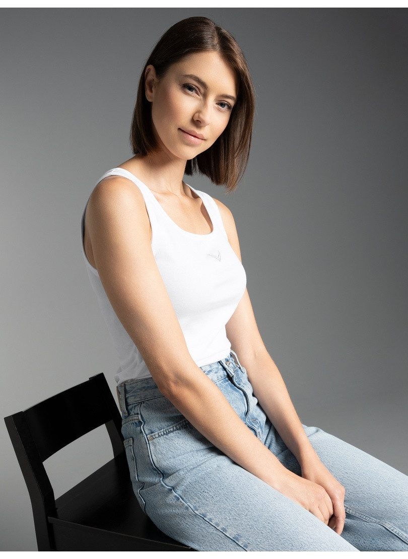 Trigema Tanktop TRIGEMA Trägershirt mit Kristallsteinen (1-tlg)