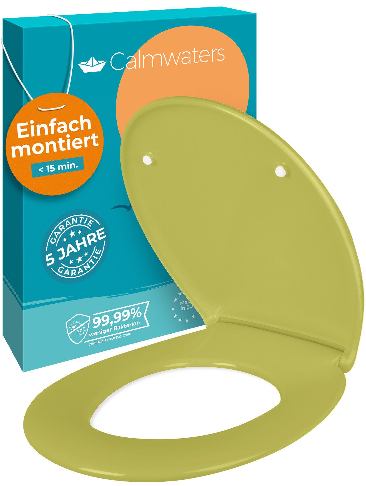 Calmwaters WC-Sitz Original, Premium, Made in EU, Absenkautomatik, bis 250 kg, Abnehmbar, 26LP6228