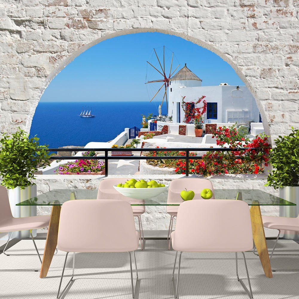 halb-matt, Design in 1x0.7 m, Tapete Santorini KUNSTLOFT Summer Vliestapete lichtbeständige