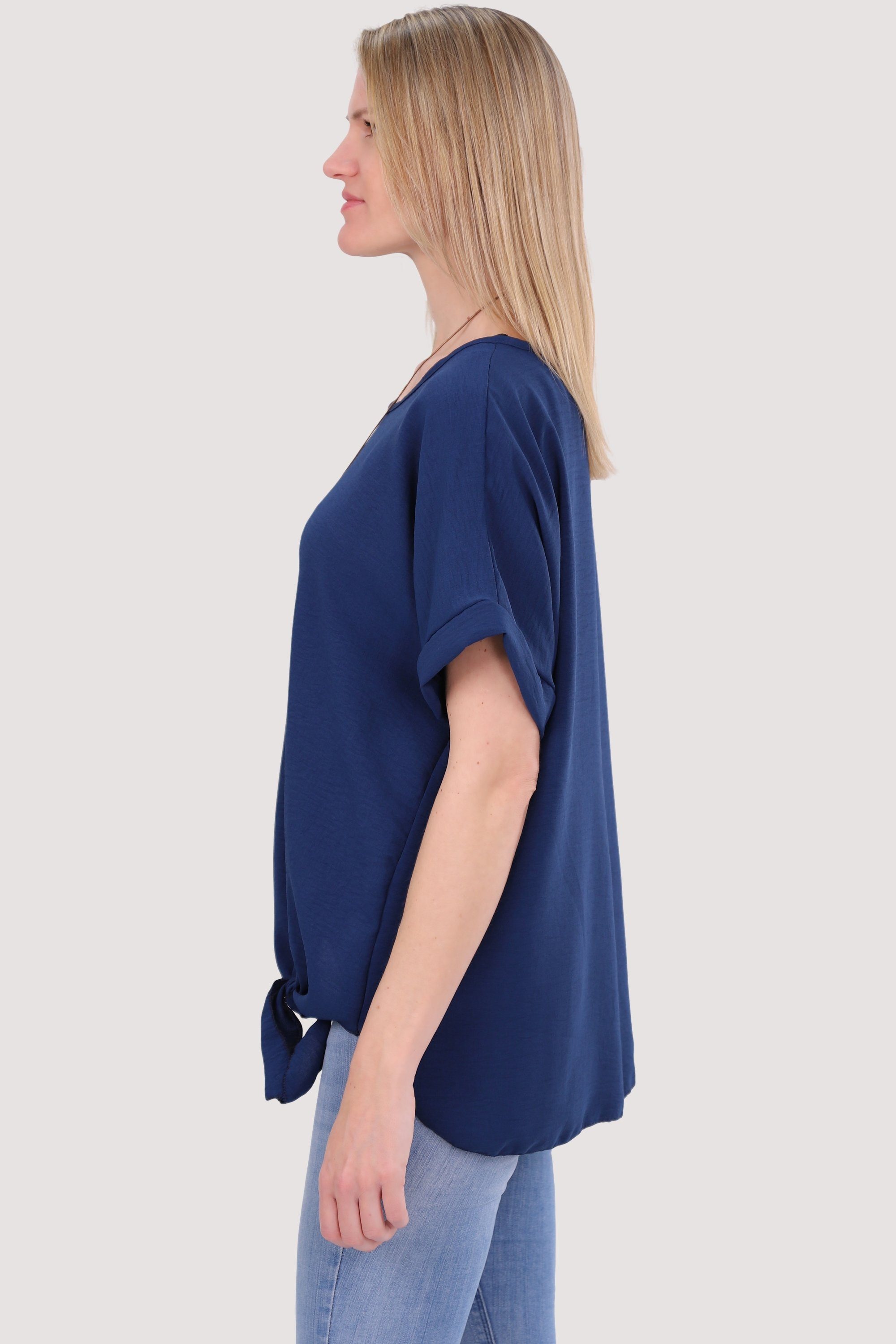 malito more than fashion Blusenshirt 10508 mit Bindeknoten und Kette Einheitsgröße