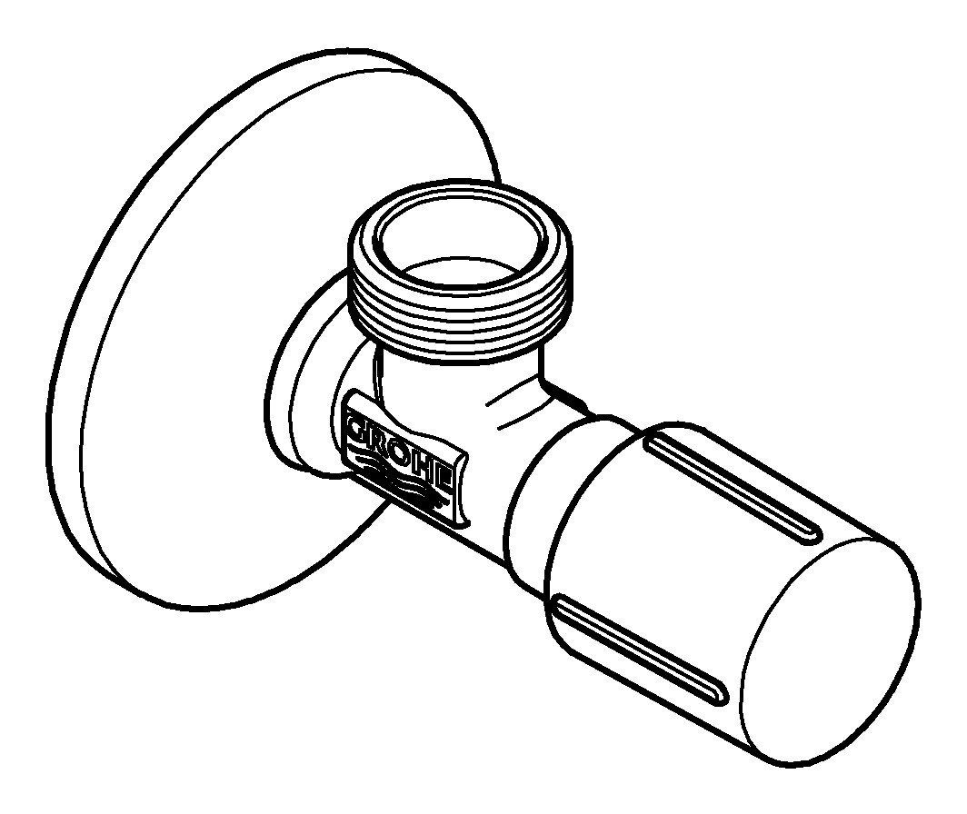 Grohe Eckventil, 1/2 x 1/2" Rosette selbstdichtendes Anschlussgewinde - Chrom