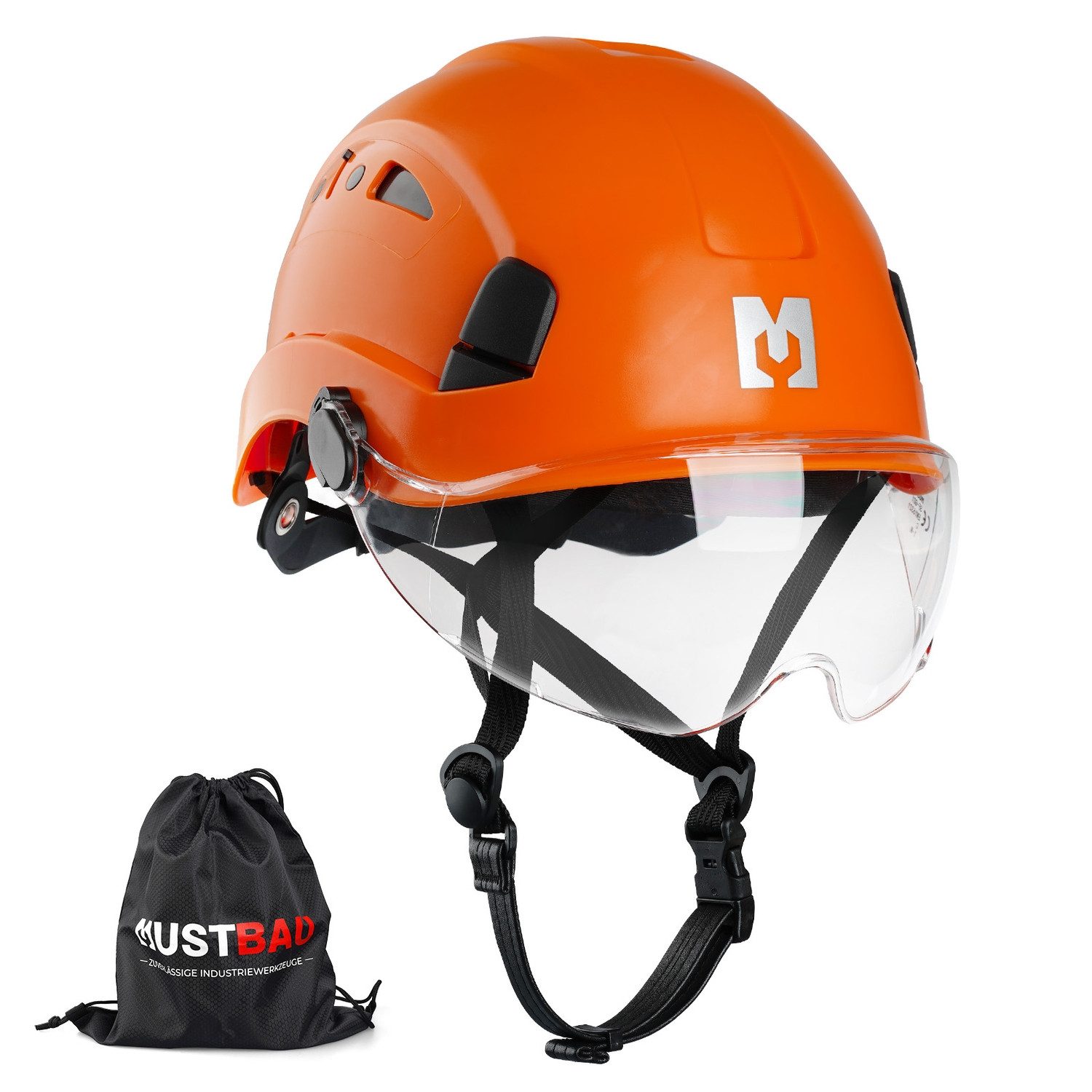 Mustbau Schutzhelm für Bergsteigen, Bergbau, Bauhelm, mit gefütterten Schaumstoffpolstern