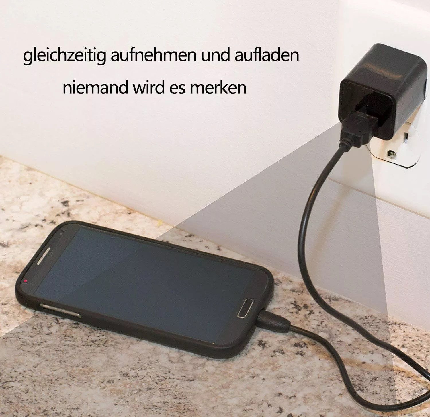 SpionProfi Überwachungskamera Mini Kamera Video Ton Überwachungskamera mit Bewegungsmelder Haus Cam (Innenbereich, Universal Usb Ladegerät versteckte Kamera Spy – Bild 2 von 4