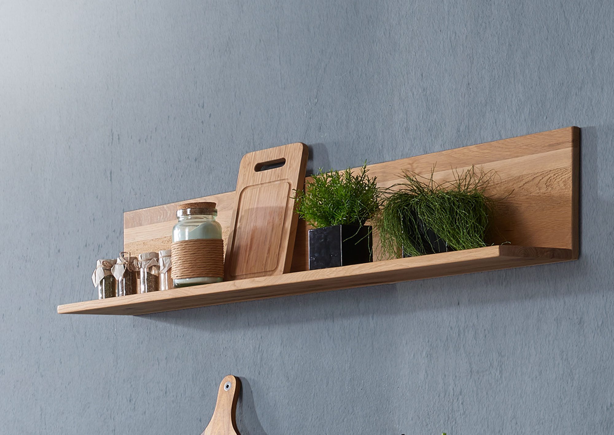 Woodroom Wandboard Mannar, Wildeiche massiv geölt 170x24x22 cm günstig online kaufen