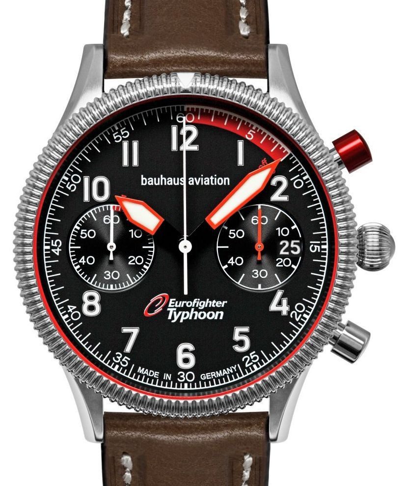 bauhaus Chronograph Herrenuhr schwarz mit Lederarmband – Bauhaus Modell: 25762