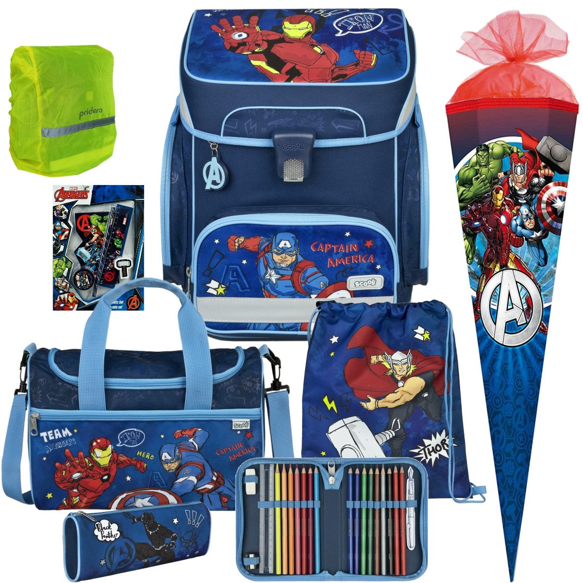 Scooli Schulranzen 1.Klasse Jungen EasyFit in unterschiedlichen Sets (9-tlg)