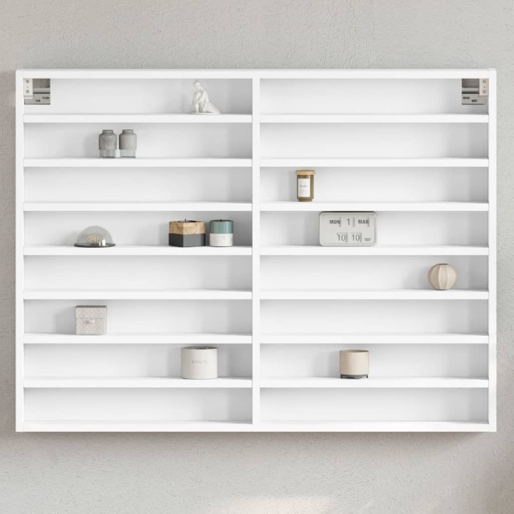 vidaXL Regal Vitrinenschrank Weiß 100x8,5x75 cm Holzwerkstoff, 1-tlg.