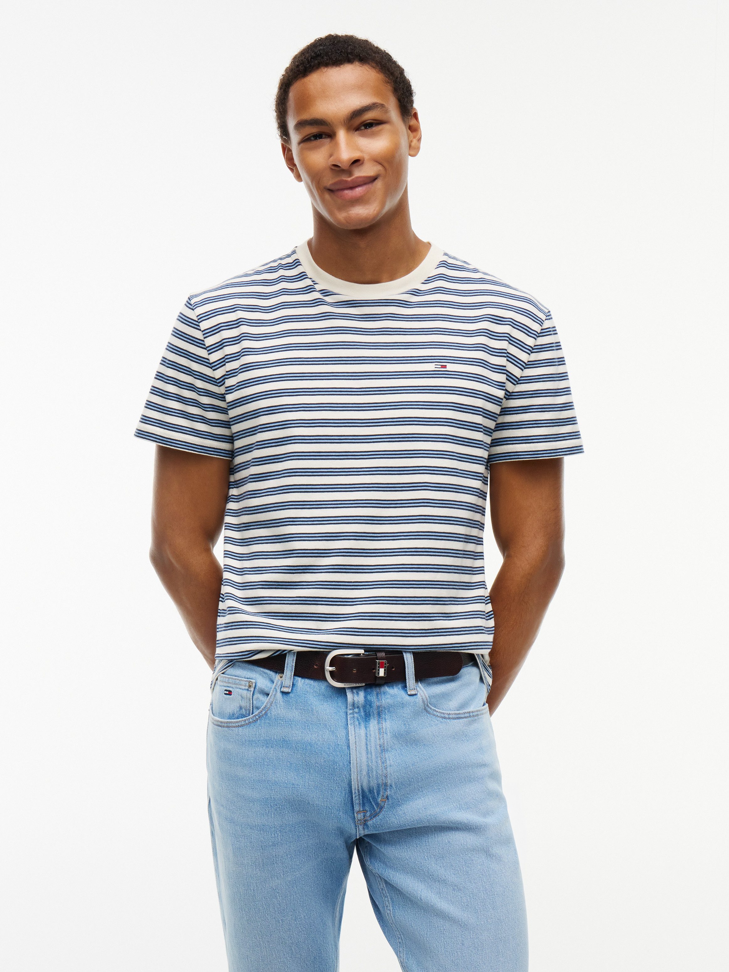 Tommy Jeans Ledergürtel TJM RYAN 3.5 Größenverstellbar mit genarbtem Finish