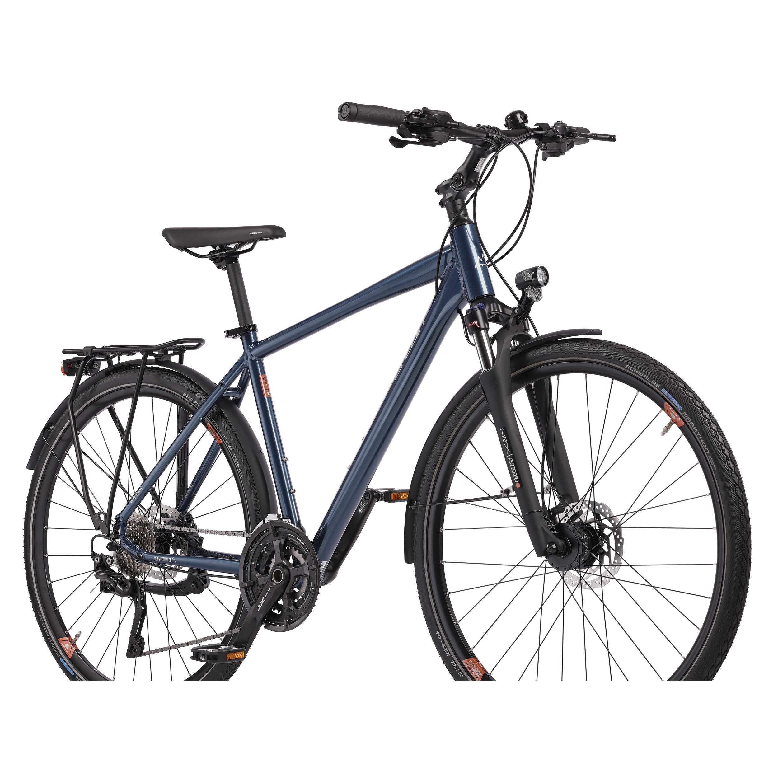 Airtracks Trekkingrad 28 Zoll Herren Trekking Fahrrad Creon QUEST Bike, 30 Gang, Kettenschaltung, (Shimano 30 x Gang DEORE XT RD-T8000 SGS), Blau - Rahmenhöhen 50cm 55 cm 60 cm » Modeljahr 2026