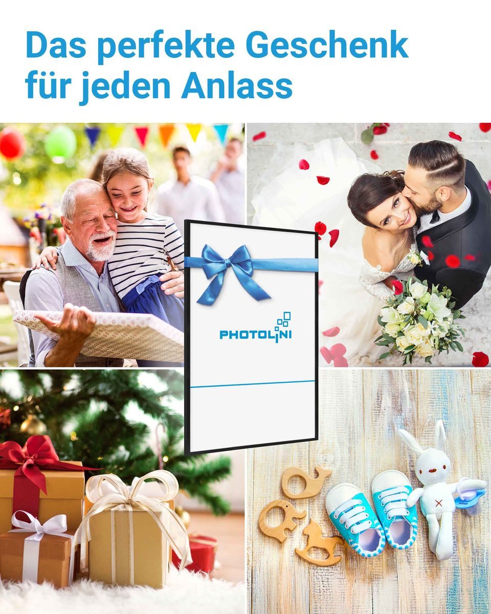 PHOTOLINI Bilderrahmen modern mit bruchsicherem Acrylglas, Holz MDF für Fotos & Poster, für 1 Bilder (1 Einzelrahmen), Posterrahmen XL 70x100 cm zum Aufhängen – Bild 5 von 5