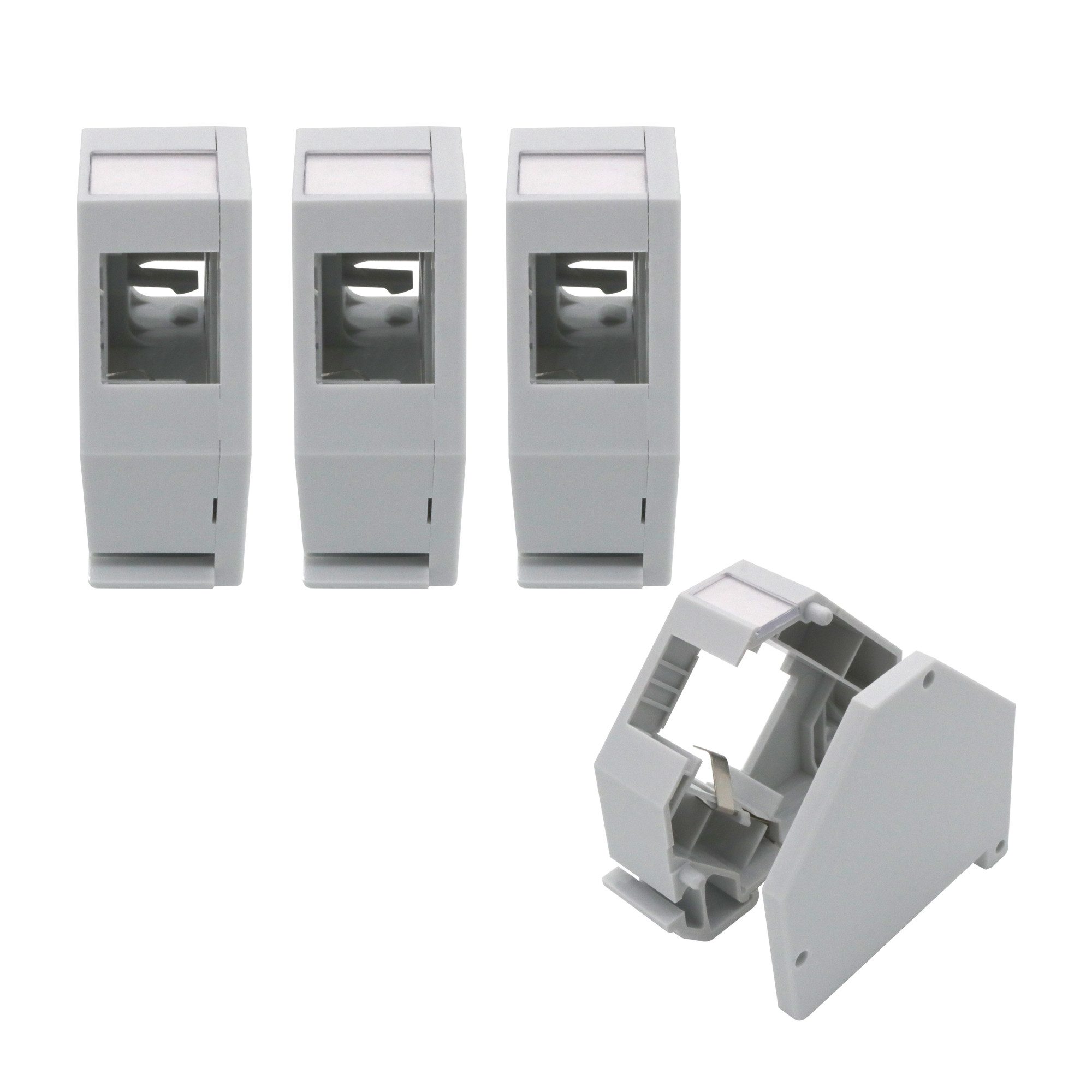 4x Hutschienenadapter für RJ45 Keystone Modul Netzwerk-Adapter