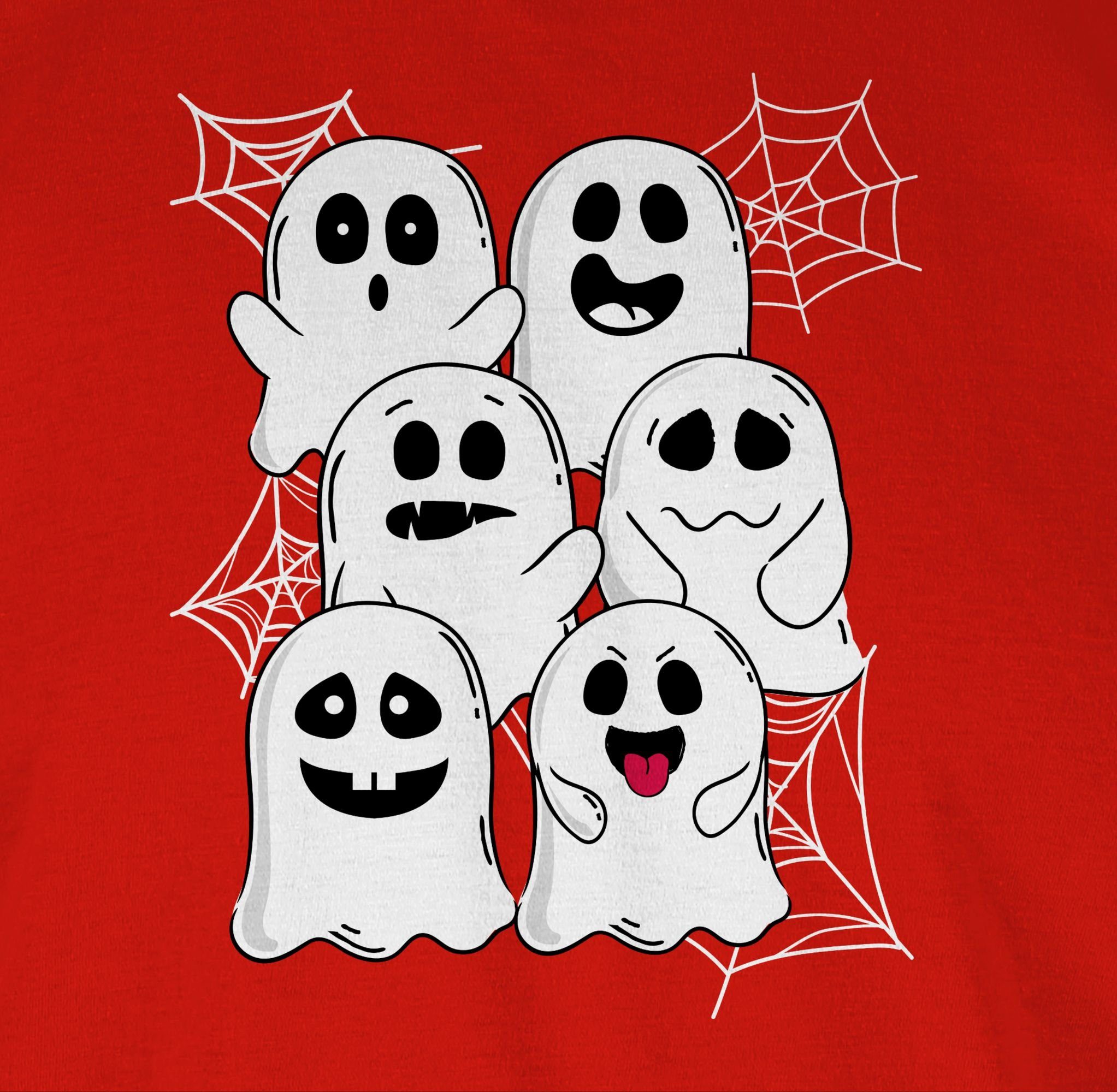 Gespenst Halloween Geister T-Shirt Kostüme Shirtracer Rot Gespenster Geist Lustige Herren 03