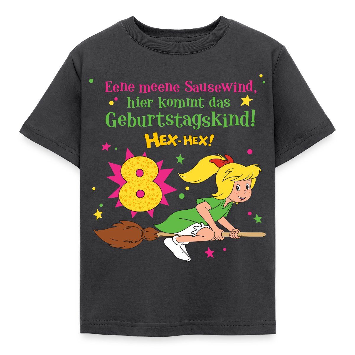 Spreadshirt T-Shirt Bibi Blocksberg Geburtstagsdesign 8 Jahre Kinder T-Shirt (1-tlg) Fällt klein aus. Wir empfehlen, eine Größe größer zu bestellen.