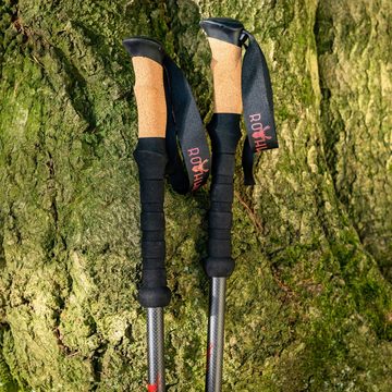 Rothwild Wanderstöcke »Steinbock, Trekkingstöcke aus Carbon mit Kork-Griff«, 105-135cm, umfangreiches Zubehör