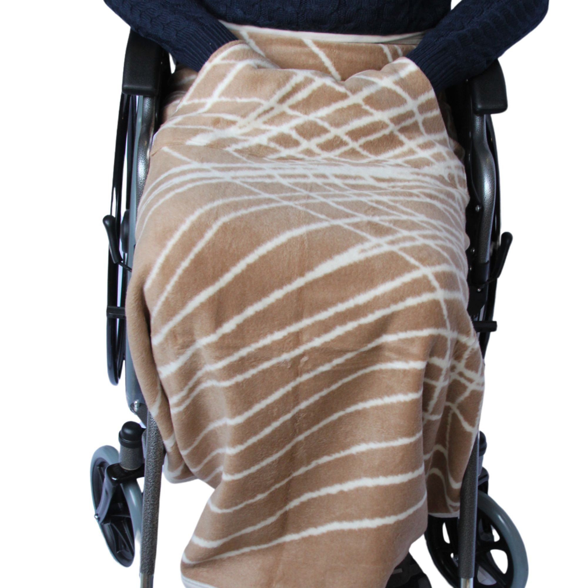 Outdoordecke Rollstuhldecke DECKE für ROLLSTUHL Beindecke Rollstuhlfahrer Kniedecke, Seniori, 4. Braun - Linien