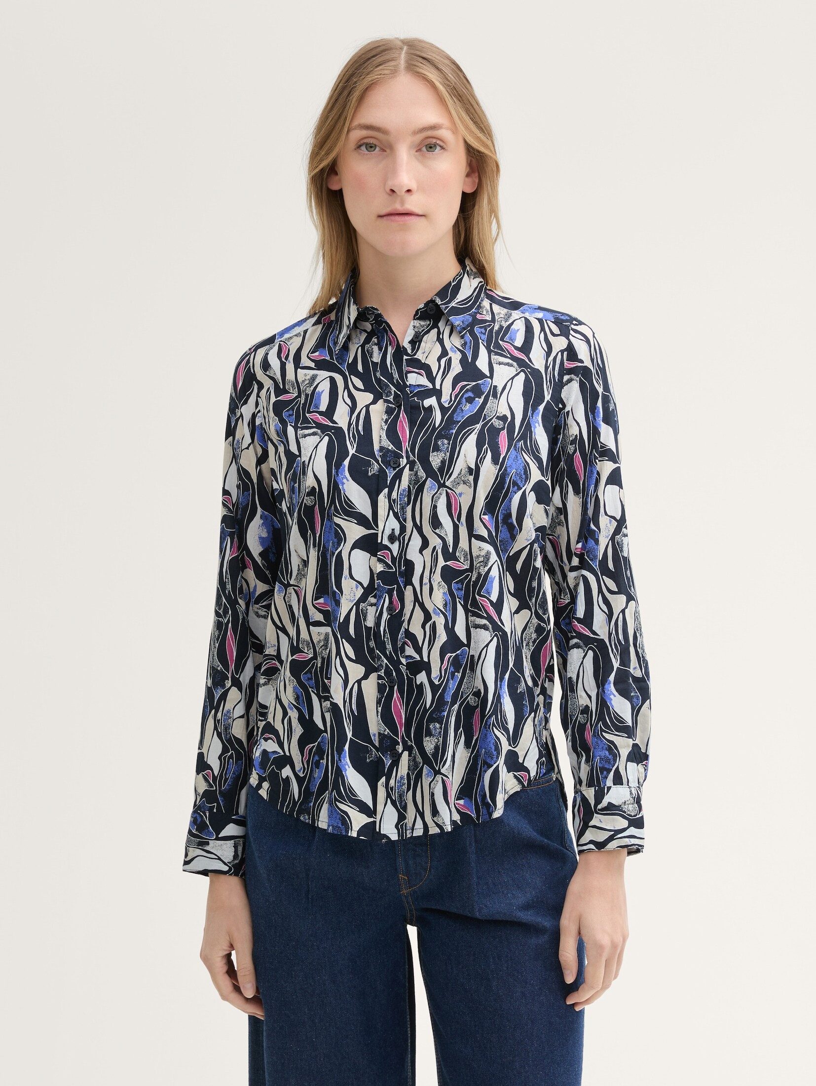 TOM TAILOR Langarmbluse Bluse mit Muster günstig online kaufen