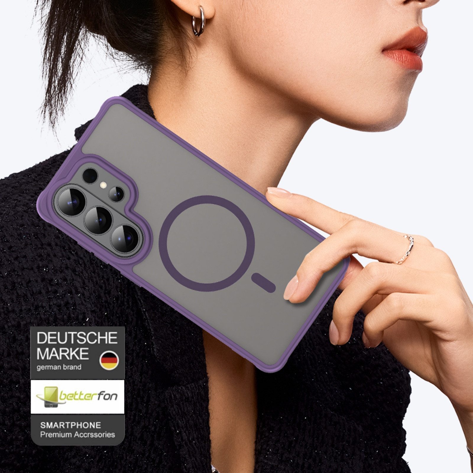 betterfon Handyhülle für Samsung Galaxy Serie Schutzhülle Magnet Case Hülle magnetisch, Magnetisches Laden, mattes Design, kratzfest & stoßfest verarbeitet – Bild 2 von 5