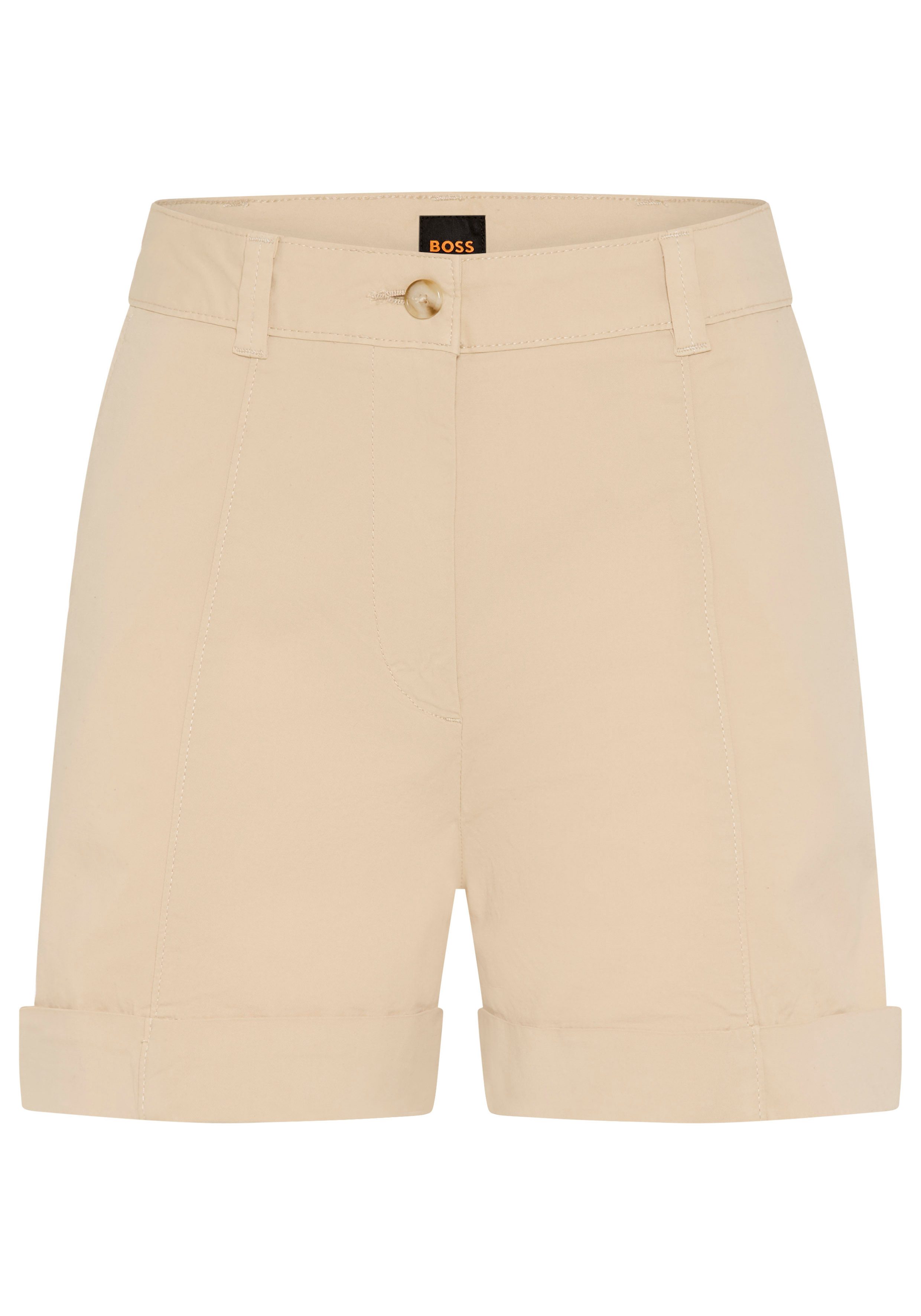 BOSS ORANGE Shorts Tanessa Premium Damenmode mit umgeschlagenem Saum, Baumwoll-Twill – Bild 4 von 5