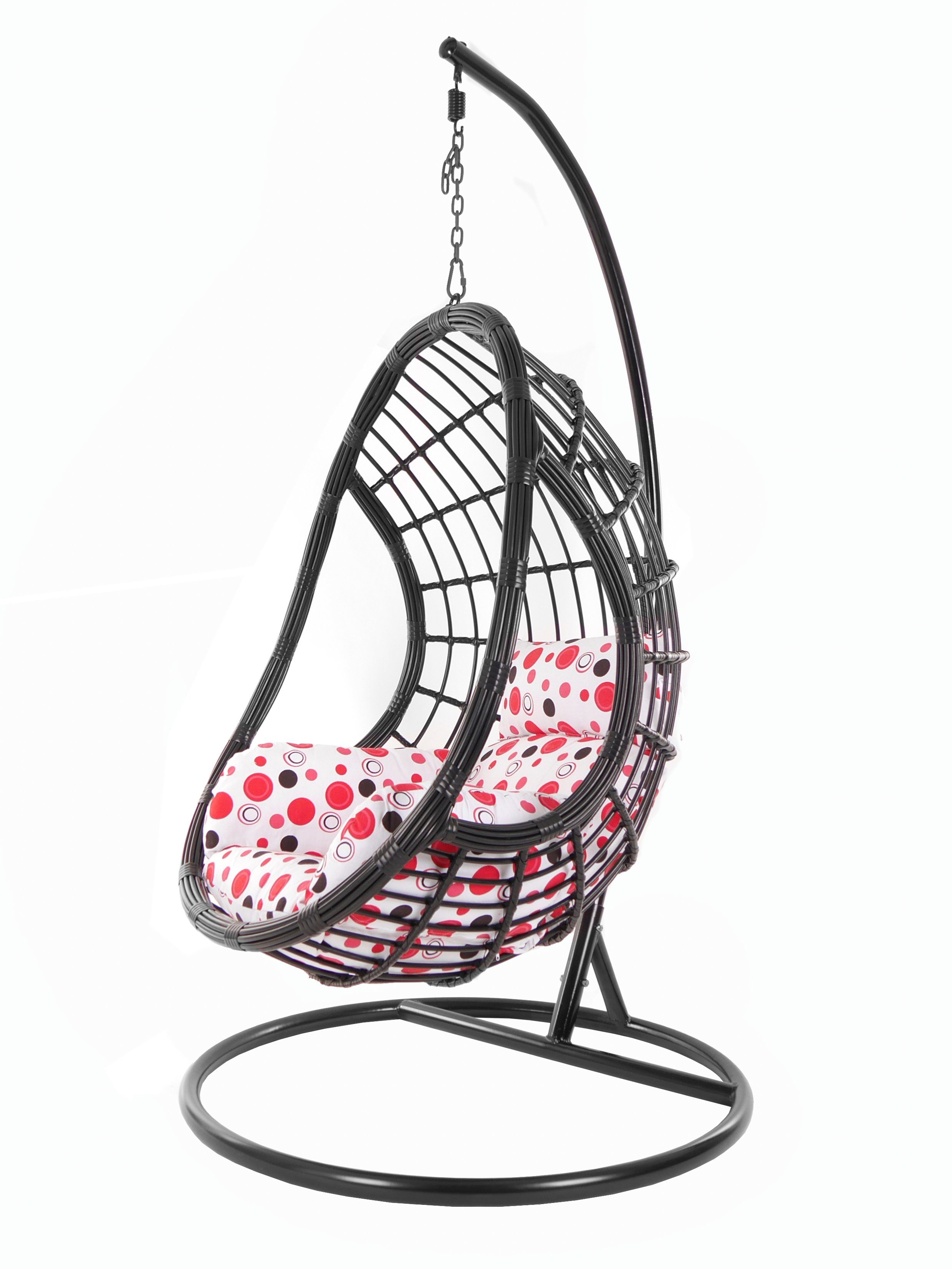 Swing on Gestell spot Kissen, Schwebesessel, gepunktet und black, Schwarz, dot) (1039 KIDEO Hängesessel mit Muster PALMANOVA Chair, Loungemöbel, Hängesessel