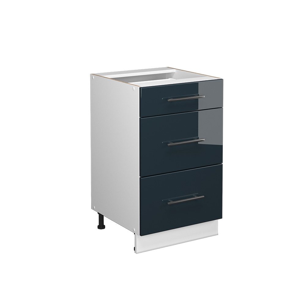 Vicco Unterschrank Fame-Line, Dunkelblau Hochglanz/Weiß, 50 cm ohne Arbeitsplatte (1-St)