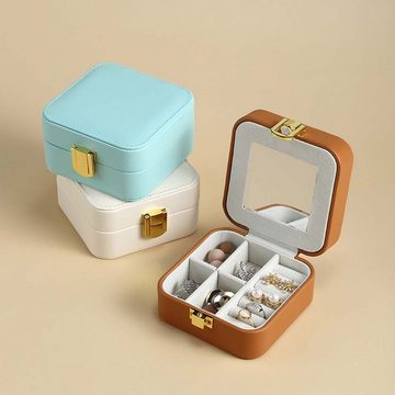FIDDY Schmuckkasten Damen-Schmuck-Aufbewahrungsbox, Flip-Top-Aufbewahrungsbox (1 St), tragbare Mini-Schmuckschatulle für Mädchen