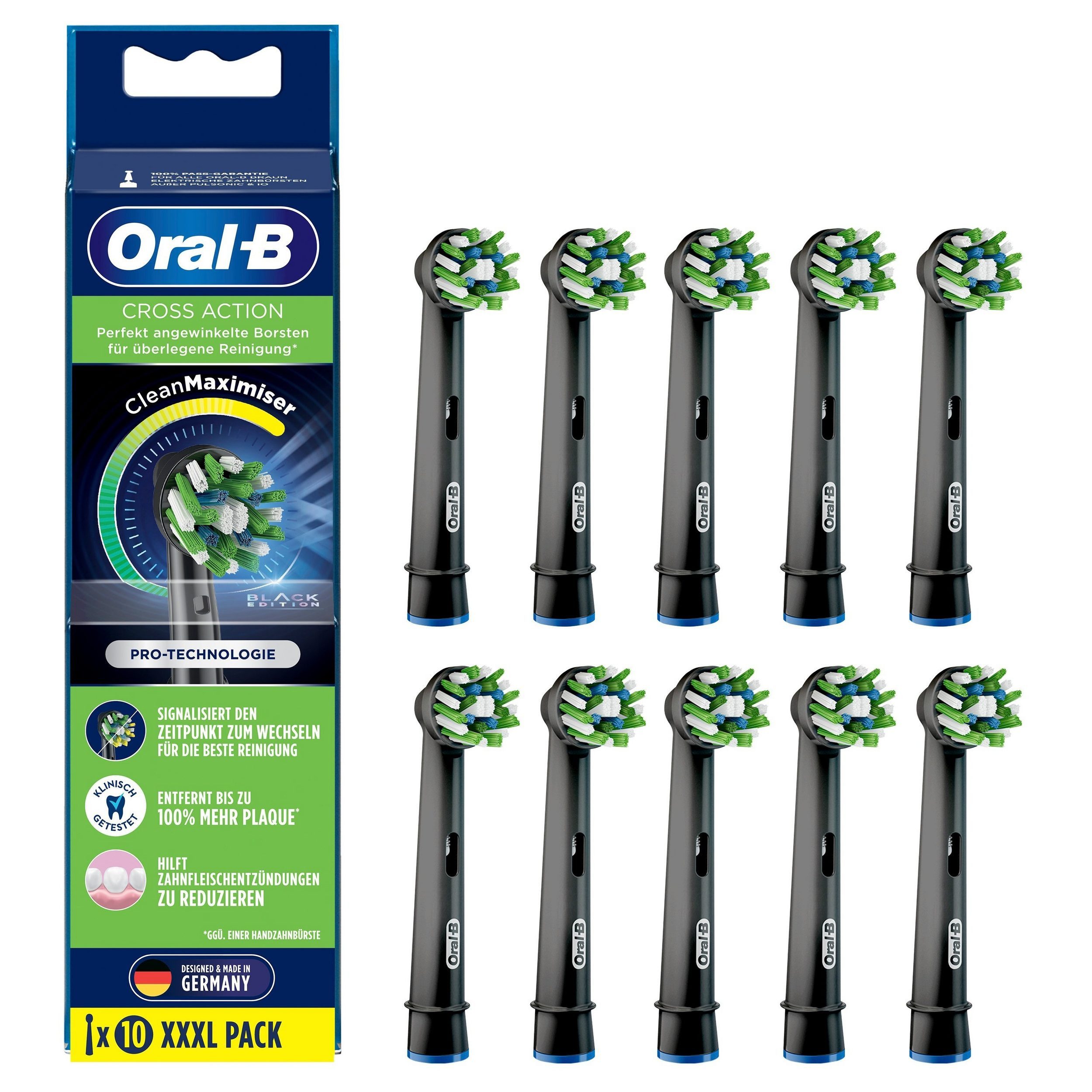 Oral-B Aufsteckbürsten Oral-B Aufsteckbürsten CrossAction CleanMaximizer-10er Pack-schwarz