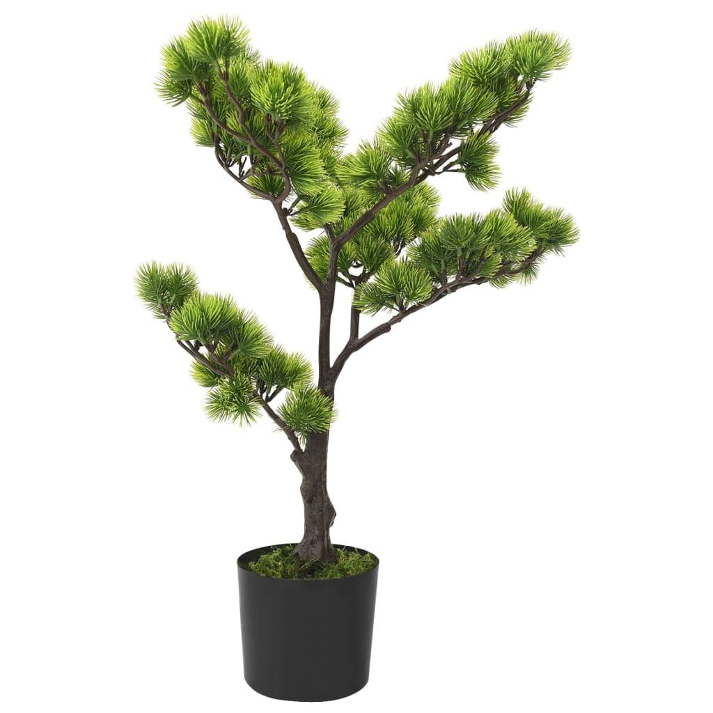 Kunstbonsai Künstlicher Pinus Bonsai 60 cm Grün in schwarzem Topf, furnicato, Höhe 60 cm