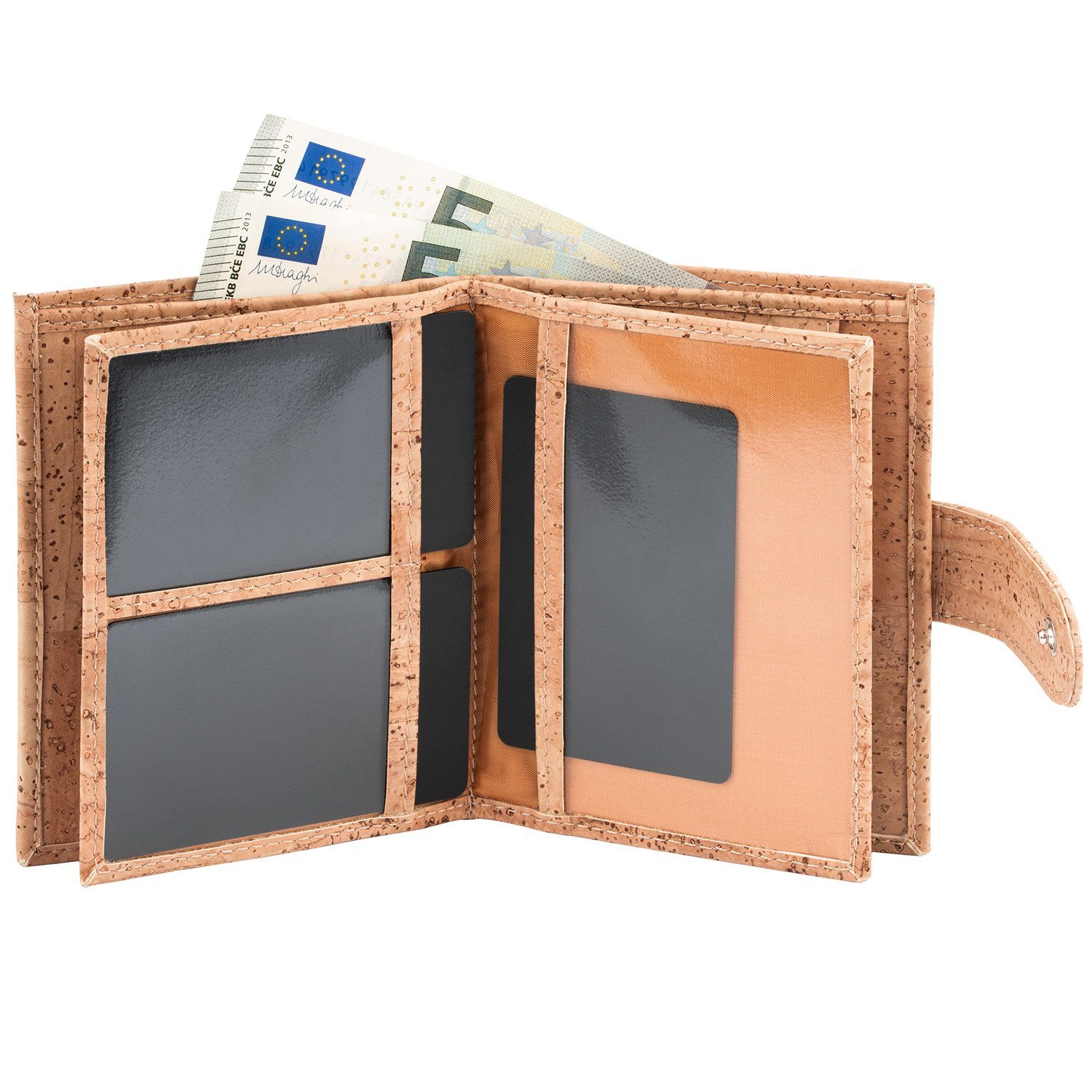 Simaru Geldbörse HIME, für Damen aus Kork, vegan RFID-Schutz, wasserabweisend & langlebig