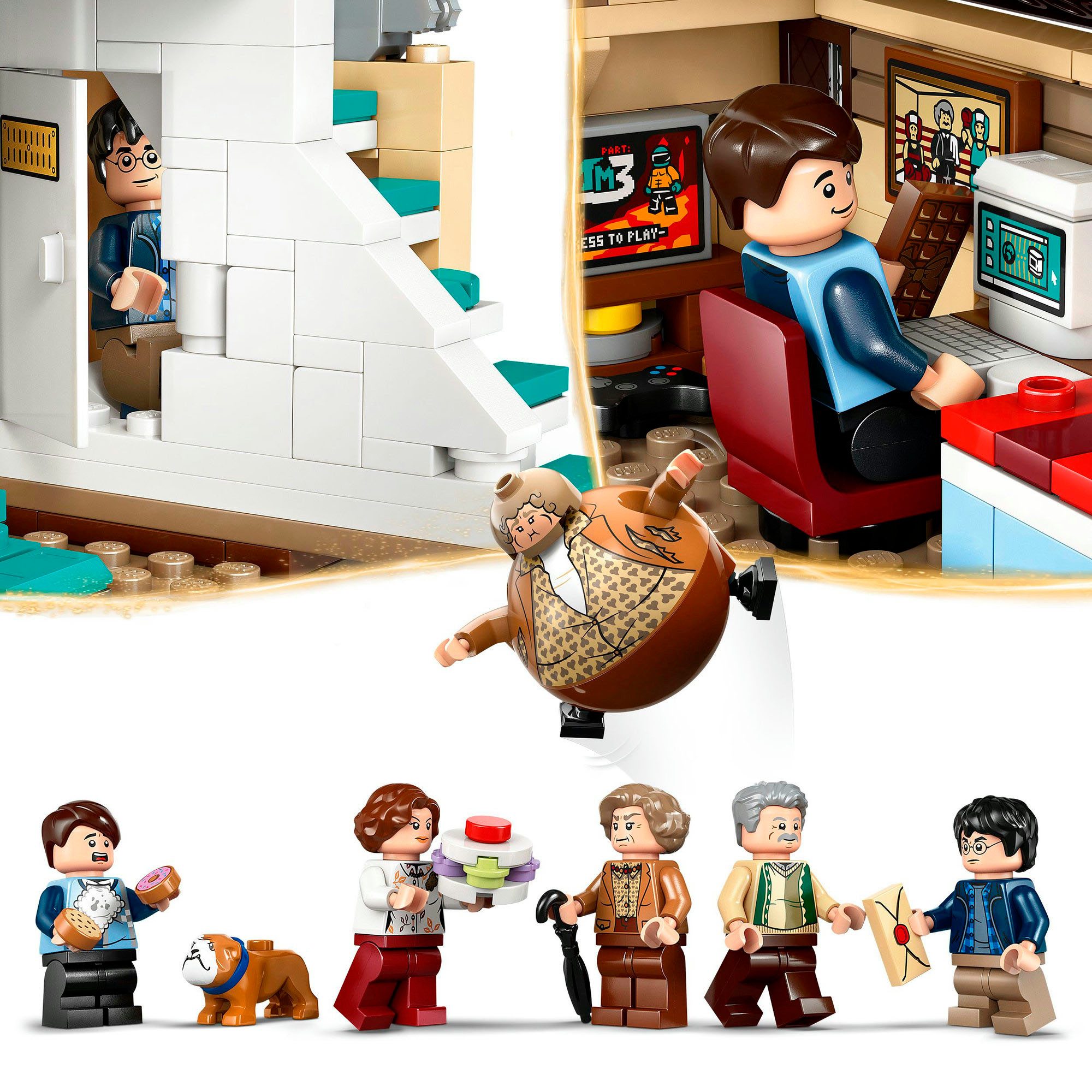 LEGO® Ligusterweg: Tante Magdas Besuch (76451), LEGO Harry Potter™ Konstruktionsspielsteine, (639 St), Made in Europe – Bild 5 von 5