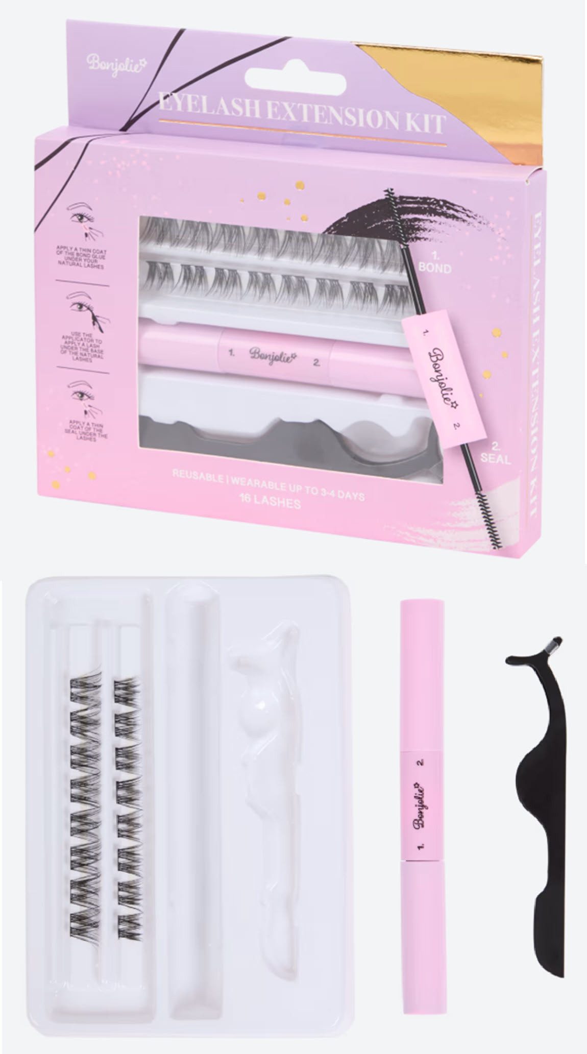 Spectrum Einzelwimpern Wimpernverlängerungsset Bonjolie Wimpern-Extension-Set, 16 tlg.