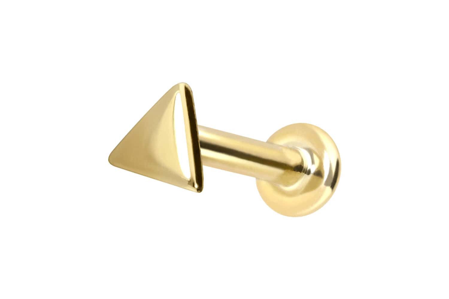PIERCINGLINE Piercing-Set 14 Karat Gold Labret mit Innengewinde DREIECK (Labrets, 1-tlg)