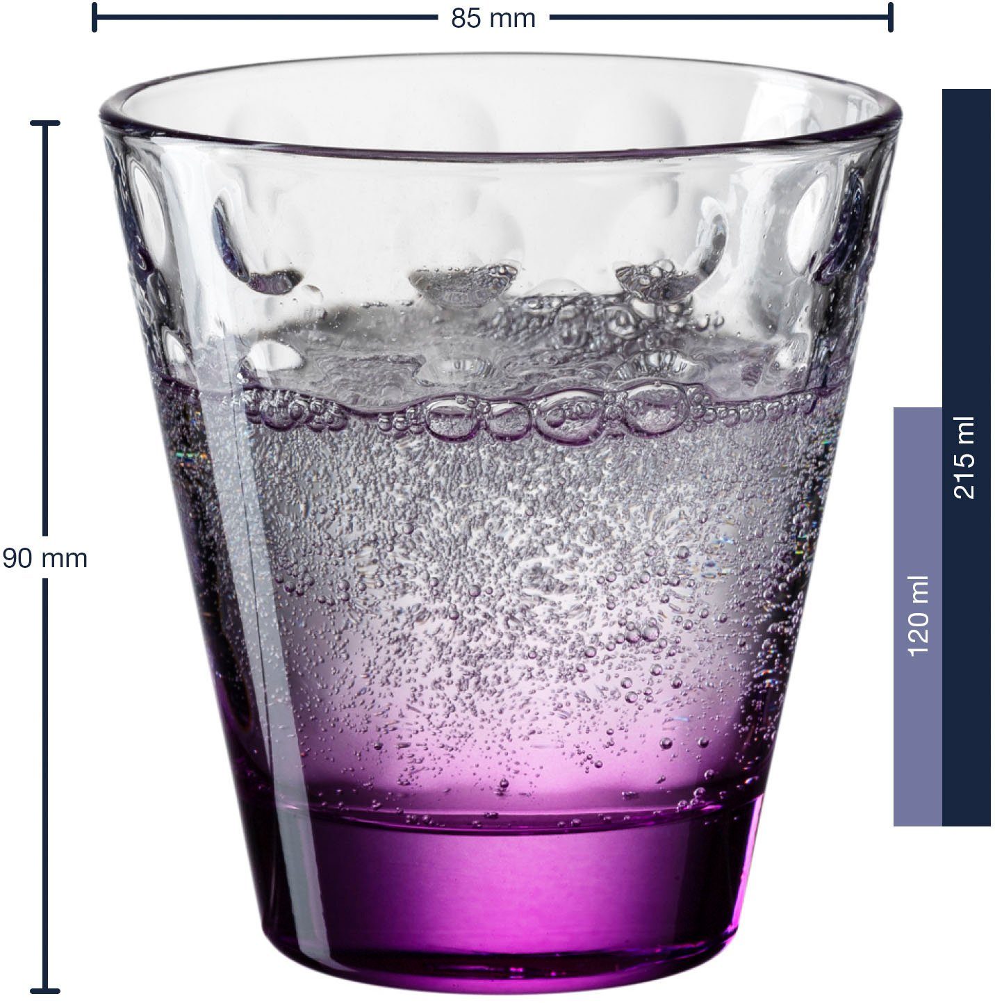 LEONARDO Gläser-Set OPTIC, 6-tlg., Glas, 215 ml, 6-teilig