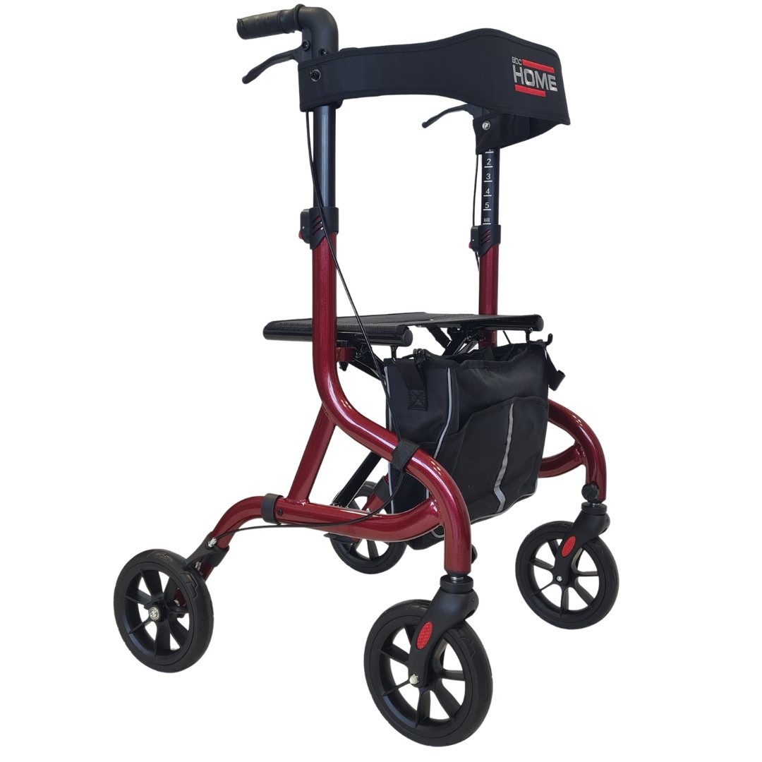abc HOME Rollator Ultra-Leichtgewicht 6kg – klappbar, bis 130kg, höhenverstellbar, Ultra-Leicht