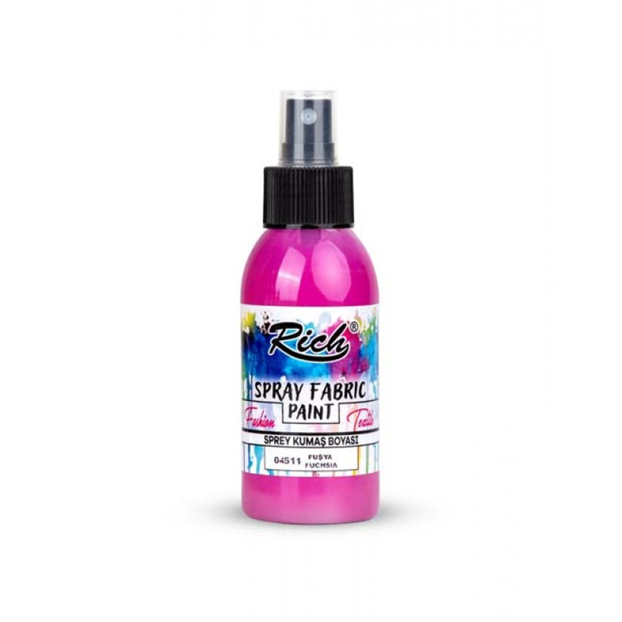 Bastelfarbe Rich Spray Fabric Paint Wasserbasierte Textilfarbe 60ml - 25 Farben