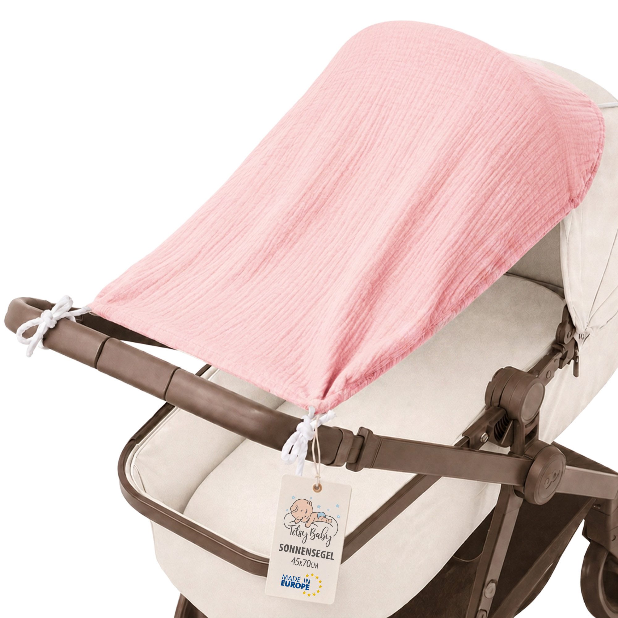 Totsy Baby Kinderwagen-Sonnenschutzhülle Sonnenschutz Kinderwagen 70x45 cm Musselin UV-Schutz faltbar EU