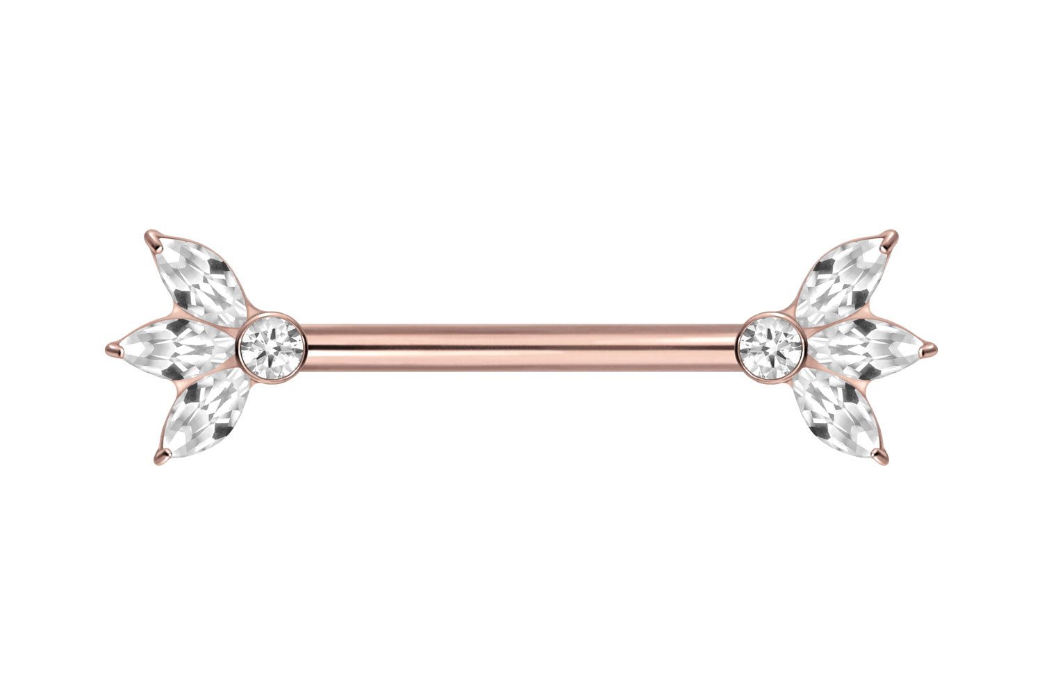 PIERCINGLINE Brustwarzenpiercing Titan Nippelpiercing mit Innengewinde LOTUSBLÜTE (Barbells, 1-tlg)