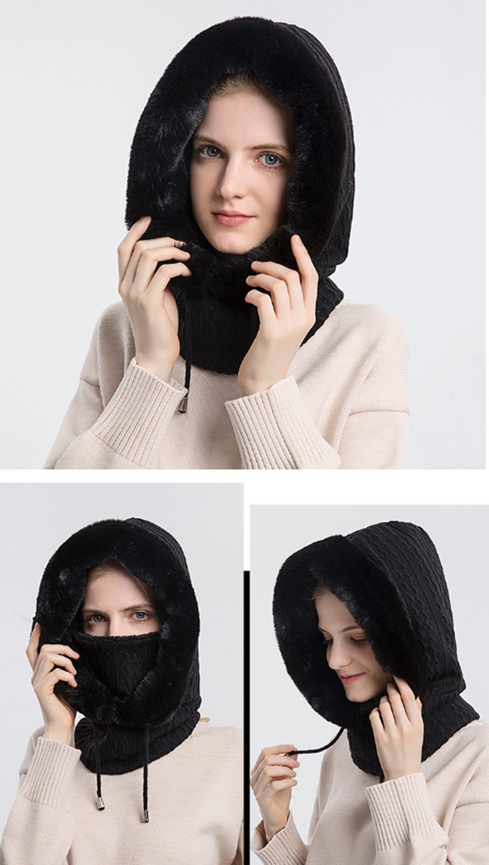 XDeer Mütze & Schal Wintermützen,Strickmützen,Warme Kapuzen Schal,Mütze Sch günstig online kaufen